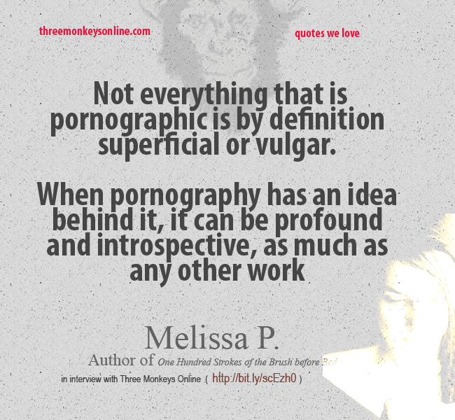 Melissa P talks about pornography and art