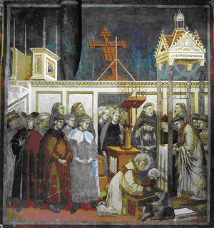 Giotto or follower, <i>Institution of the Christmas crib at Greccio</i>, c.1297-1300, Assisi: San Francesco, Upper Church.</p><br /> <p>