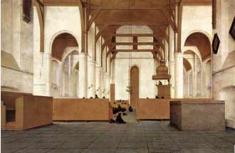  Saenredam's Interior of the church of  St Odulphus (1649)